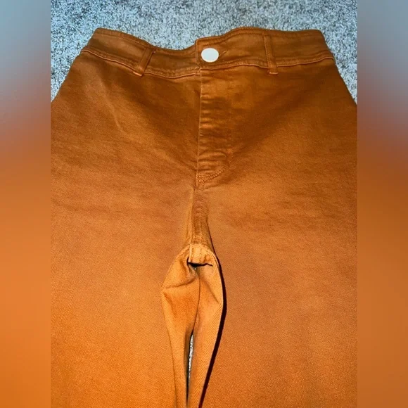 NWOT Zara The Marine Straight Jeans Orange Size 6